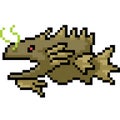 Vector pixel art fish monster