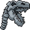 Vector pixel art fossil dinosaur