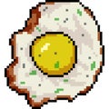 Vector pixel art fried egg
