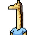 Vector pixel art giraffe tall