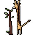 Vector pixel art giraffe tall