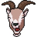 Vector pixel art goat happy