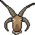 Vector pixel art goat head