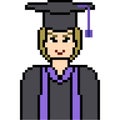 Vector pixel art graduation