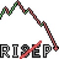 Vector pixel art graph drop