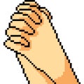 Vector pixel art hand gesture pray Royalty Free Stock Photo