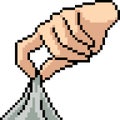 Vector pixel art hand pick