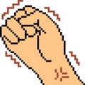 Vector pixel art hand sign angry