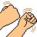 Vector pixel art hand sign fist fight