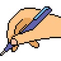 Vector pixel art hand write