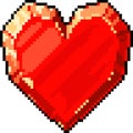 Vector pixel art heart jewel