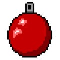 Vector Pixel Art Icon - Christmas Decoration Ball Royalty Free Stock Photo