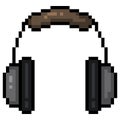 Vector Pixel Art Icon Headphones Royalty Free Stock Photo