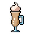 Vector Pixel Art Icon - Irish Coffee Royalty Free Stock Photo