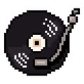 Vector Pixel Art Icon - Vinyl player Royalty Free Stock Photo