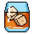 Vector Pixel Art Icon - Whiskey Royalty Free Stock Photo