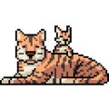 vector pixel art mother tiger