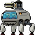 Vector pixel art spider tank