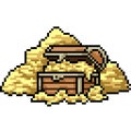 Vector pixel art treasure chest Royalty Free Stock Photo