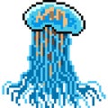 Vector pixel art jellyfish monster Royalty Free Stock Photo