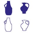 Vector pixel art jug decoration isolated.