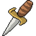 Vector pixel art knife weapon