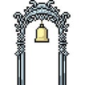 Vector pixel art luxury gate bell