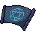 Vector pixel art magic scroll