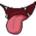 Vector pixel art mischief mouth