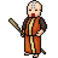 Vector pixel art monk