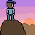 Vector pixel art mountain man