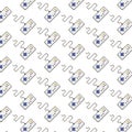 Vector pixel art multicolor endless pattern of old fashioned gamepad. seamless pattern of white gamepad in the style of ret