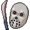 Vector pixel art murderer mask