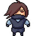 Vector pixel art ninja