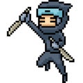 Vector pixel art ninja