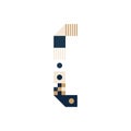 Vector Pixel Art open round brackets. Colorful symbol Consist of Modules from Strips, squares and dots on white background.