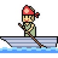 Vector pixel art paddler