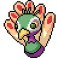Vector pixel art peacock