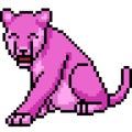 Vector pixel art pink panther