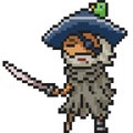 Vector pixel art pirate warrior