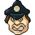 Vector pixel art police ugly face