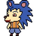 Vector pixel art porcupine kid