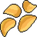 Vector pixel art potato chip