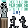 Vector pixel art pray to god Royalty Free Stock Photo