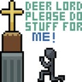 Vector pixel art pray to god Royalty Free Stock Photo