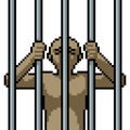 Vector pixel art prisoner cage