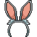Vector pixel art rabbit hairband