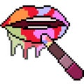 Vector pixel art rainbow lipstick