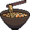 Vector pixel art ramen noodle