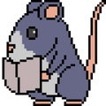 Vector pixel art rat Royalty Free Stock Photo